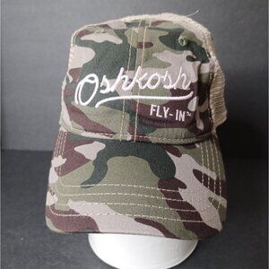 Oshkosh Wisconsin Fly-In 2022 EAA Adjustable Camo Cap Hat One Sz- Camp David